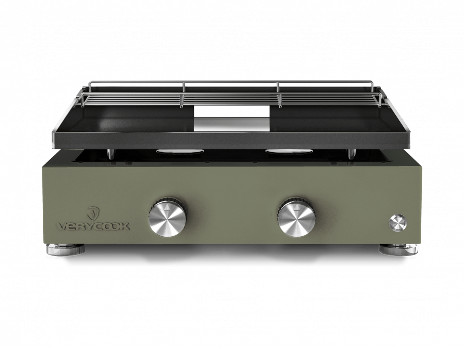 Plancha gaz inox massif 2 feux évolutive ☀ Verycook