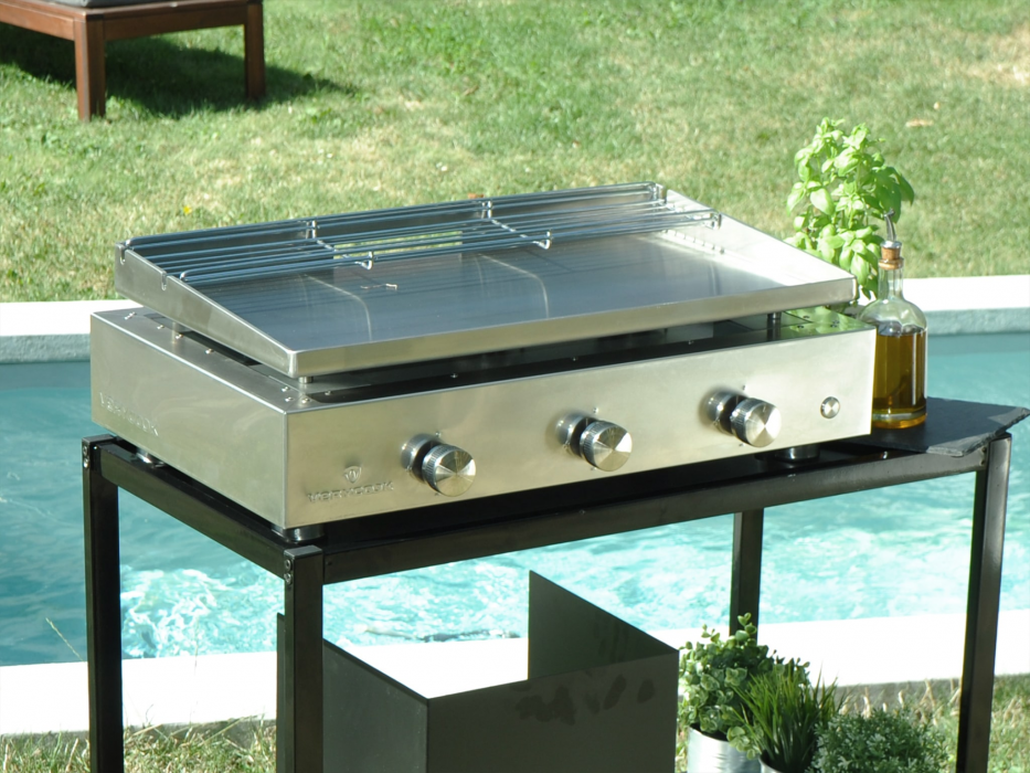 Plancha gas grill SIMPLICITY 3 burners - Stainless steel...