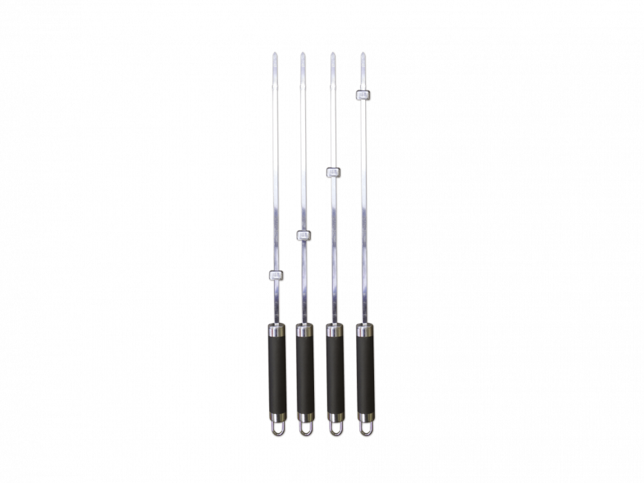 Set of 4 skewers, stainless steel