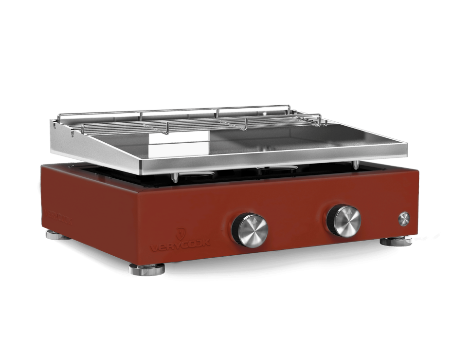 Plancha gas grill SIMPLICITY 2 burners - Stainless steel...