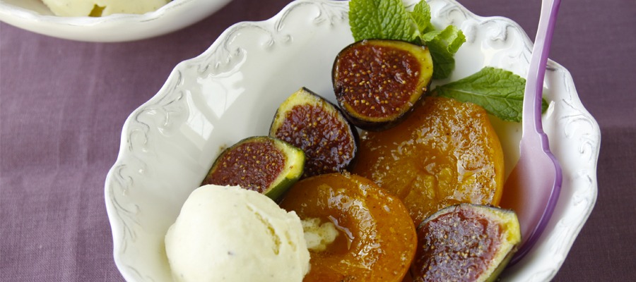 Roasted peaches and figs