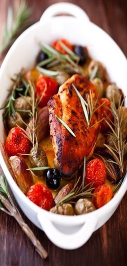 Chicken Breasts with Tomatoes and Olives